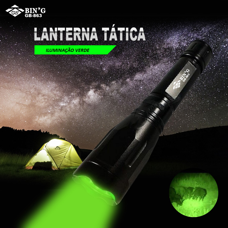 Lanterna Com LED Verde Green REMOTA BIN'G Recarregável Alta Qualidade - Image 2