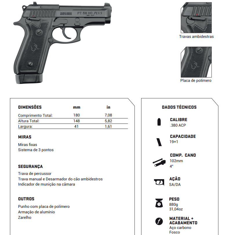 PISTOLA 58HCP 380ACP FDE - TAURUS | 75008275/10034048 - Image 3